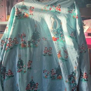 Disney Kids Nightgown - Light Blue with Festive Print